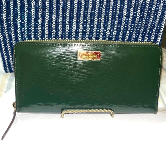 Kate Spade Bixby Place Neda Patent Leather Zip Around Wallet, Spruce Green - Picture 16 of 16